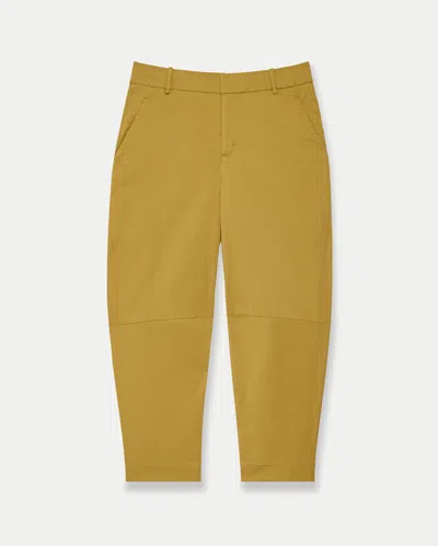 Another Tomorrow Curved Chino Cropped Pants In Thyme