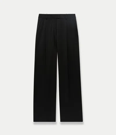 Another Tomorrow Oversized Wool Wide-leg Pants In Black