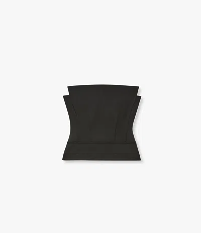 Another Tomorrow Strapless Panelled Bustier In Black