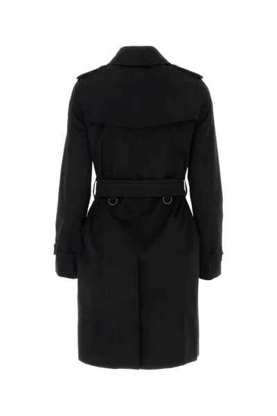 Burberry Waterloo Heritage Double-breasted Trench Coat In Black
