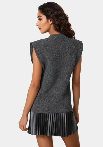 BEBE SEQUIN DETAIL DROP SHOULDER SWEATER 