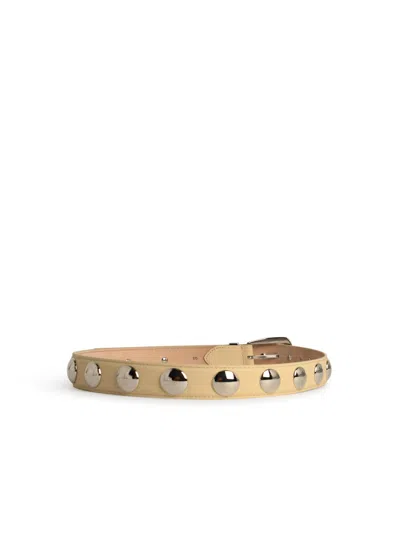 Khaite 'benny Studs' Ivory Lear Belt