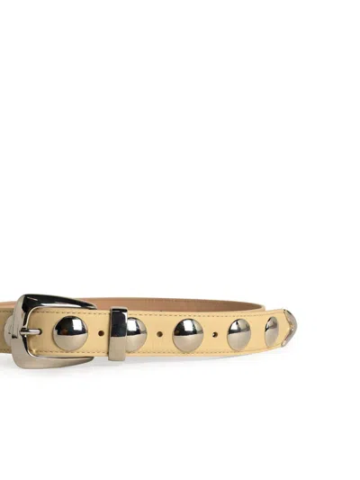 Khaite 'benny Studs' Ivory Lear Belt