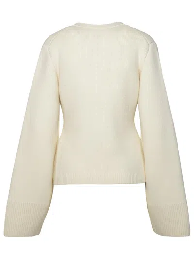 Shop Khaite 'scarlet' Ivory Cashmere Cardigan