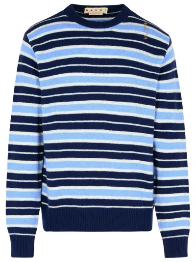 Marni Blue Virgin Wool Blend Sweatshirt Men