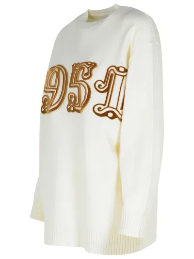 Shop Max Mara 'fido' White Cashmere Blend Sweater