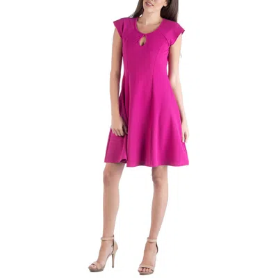 24seven Comfort Apparel Plus Womens Keyhole Neck Above Knee Wear To Work Dress In Pink