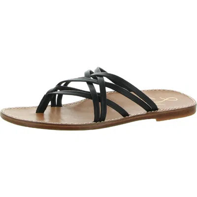 Sam Edelman Marinea Womens Leather Slide On Thong Sandals In Black