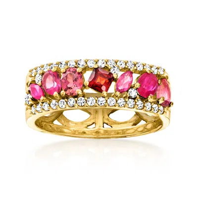 Ross-simons Multi-gemstone Ring In 18kt Gold Over Sterling In Pink