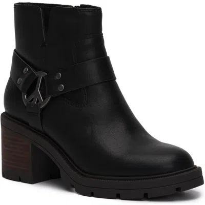 Lucky Brand Soxton Womens Leather Pull On Booties In Black