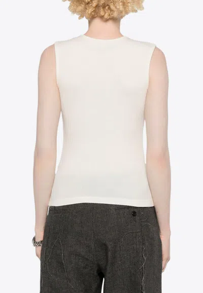Agolde Ribbed Texture Racerback Tank Top In White