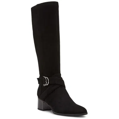 Anne Klein Women's Maelie Knee High Microsuede Regular Calf Boots In Black