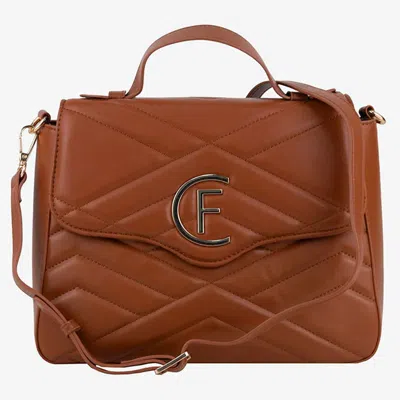 Cristinaeffe Brown Artificial Leather Crossbody Bag In Brown