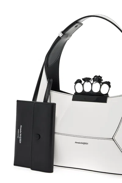 Alexander Mcqueen Mini Jewelled Handbag In Soft Ivory