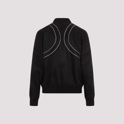 Alexander Mcqueen Solid Color Nylon Bomber Jacket With Contrasting Details