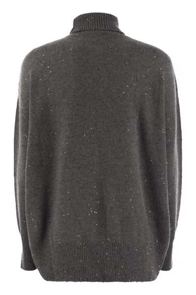 Brunello Cucinelli Sequin-embellished Roll-neck Jumper