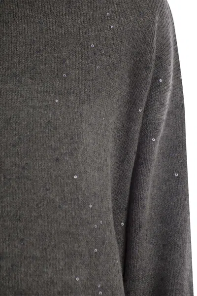 Brunello Cucinelli Sequin-embellished Roll-neck Jumper