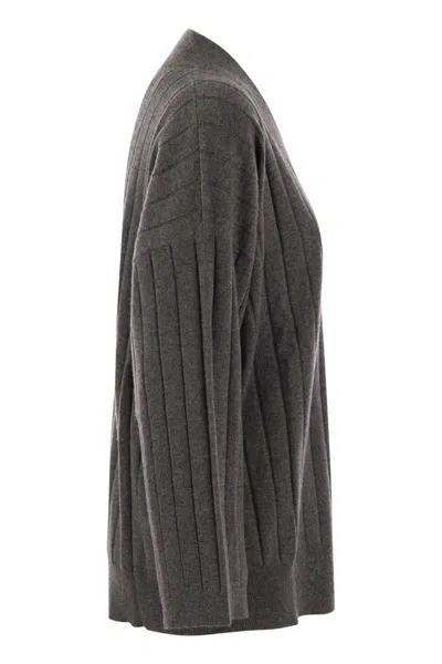 Brunello Cucinelli Luxury Cashmere V-neck Sweater With Luminous Neck Detail