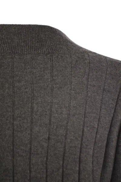 Brunello Cucinelli Luxury Cashmere V-neck Sweater With Luminous Neck Detail