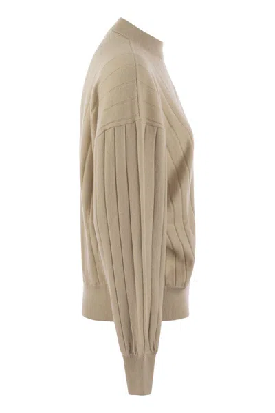 Brunello Cucinelli Women Cashmere V-neck Sweater With Necklace