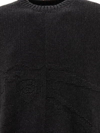 Burberry Crew Neck Cashmere Sweater With Textured Knit