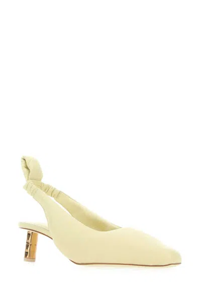 Boyy Pointed Toe Pumps With Kitten Heel And Metallic Detail In Yellow