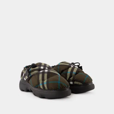 Burberry Brown Check Nylon Pillow Loafers
