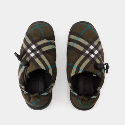 Burberry Brown Check Nylon Pillow Loafers