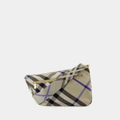 Burberry Embroidered Fabric Medium Shield Crossbody Bag