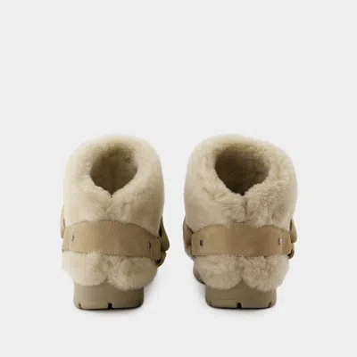 Burberry Embellished Shearling And Suede Boots