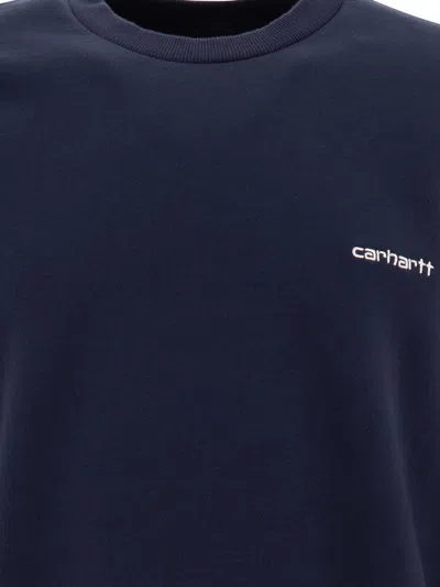 Carhartt Script Embroidery Sweatshirts Blue