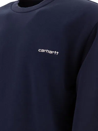 Carhartt Script Embroidery Sweatshirts Blue