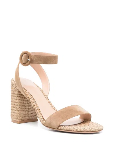 Gianvito Rossi 85 Suede Espadrille Sandals In Brown