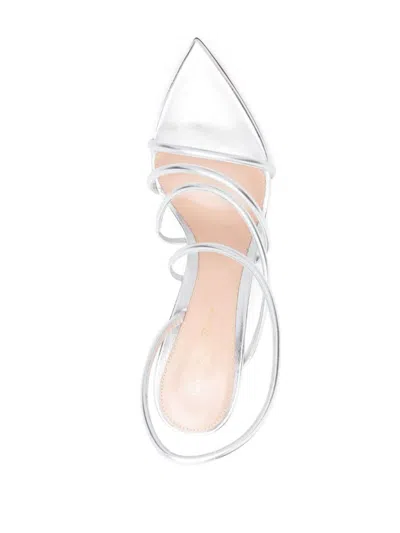 Gianvito Rossi Ettie 105 Stiletto Heel In Silk Silver In Metallic