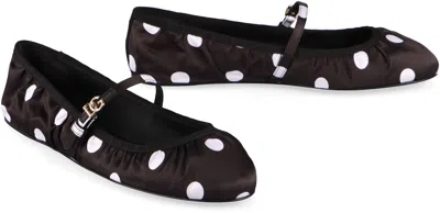 Dolce & Gabbana Odette Polka-dot Satin Ballet Flats