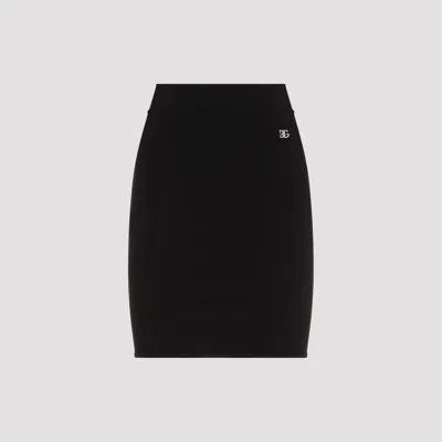 Dolce & Gabbana Milano Rib Miniskirt With Dg Logo