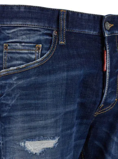 Dsquared2 Blue Jeans With Belt Loops And Logo Patch On The Rear