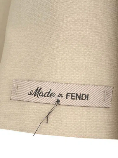 Fendi Beige Buttoned Blazer For Men