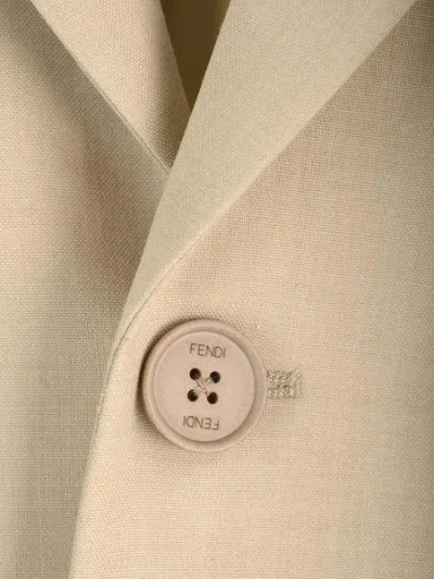 Fendi Beige Buttoned Blazer For Men