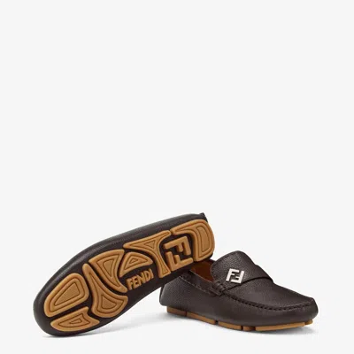 Fendi Ff-detail Leather Loafers