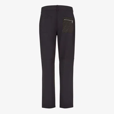 Fendi Zucca-panelled Straight-legged Trousers