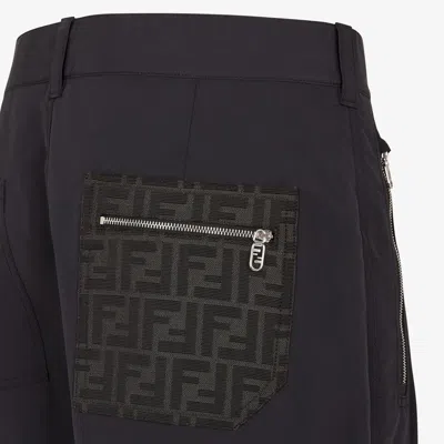 Fendi Zucca-panelled Straight-legged Trousers