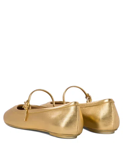 Gianvito Rossi Carla Metallic Leather Ballet Flats