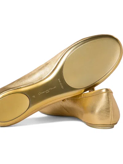 Gianvito Rossi Carla Metallic Leather Ballet Flats