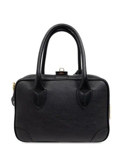 Golden Goose Life Black Sheepskin Bag And Gold Details