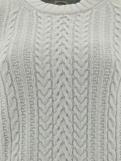 Ines De La Fressange Cable-knit Ribbed Sweater In Gray