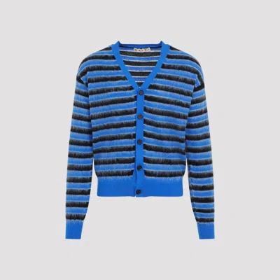 Marni Blue And Black Wool Knitwear