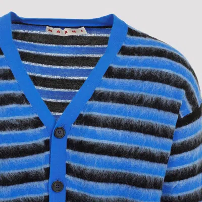 Marni Blue And Black Wool Knitwear