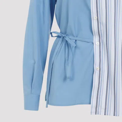 Marni Cotton Shirt With Asymmetric Hem And Striped Pattern