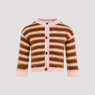 Marni Cropped Cardigan With Playful Stripe Pattern